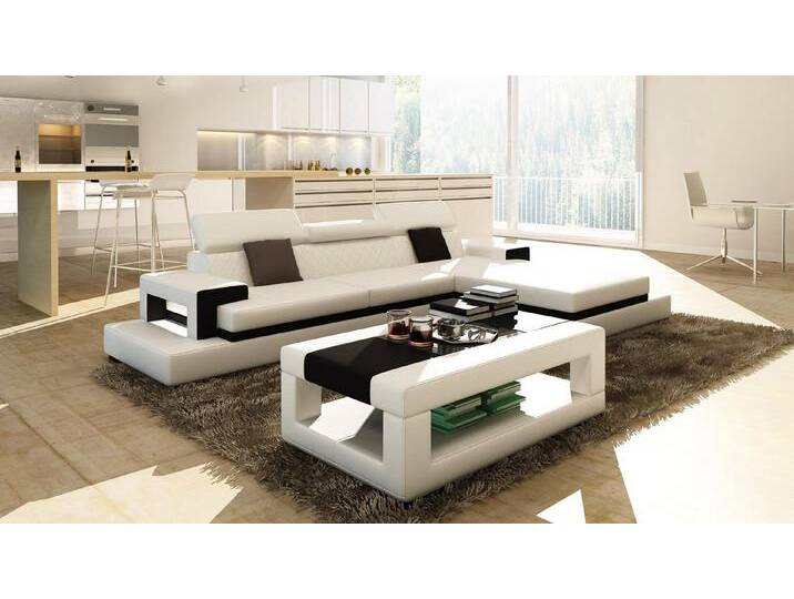 JVmoebel Ecksofa Elegante Ledersofa Wohnlandschaft Couch Eckgarnitur jvmoebel, Made in Europa, schwarz weiß JVmoebel Ecksofa Elegante Ledersofa Wohnlandschaft Couch Eckgarnitur jvmoebel, Made in Europa, schwarz weiß von elegante