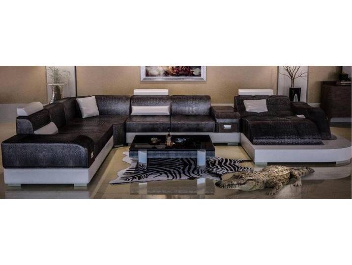 JVmoebel Ecksofa Elegante Wohnlandschaft aus Krokodil-Leder in Braun, 1 Teile, Made in Europa, schwarz JVmoebel Ecksofa Elegante Wohnlandschaft aus Krokodil-Leder in Braun, 1 Teile, Made in Europa, schwarz von elegante