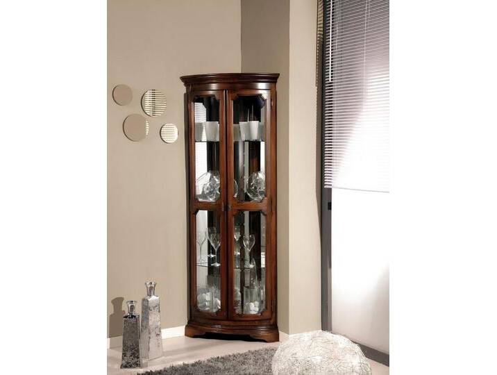 JVmoebel Eckvitrine Elegante Möbel aus Glas und Holz im stilvollen Design Made in Europa, braun von elegante