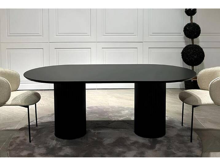 JVmoebel Esstisch Oval Tisch Esstisch Esszimmer Luxus Elegante Schwarz (1-St., Esstisch), Made in Europa, schwarz von elegante