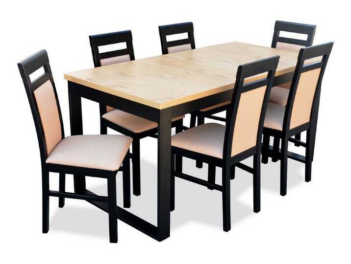 JVmoebel Esszimmer-Set Elegante Holztisch Esszimmergarnitur mit 6 Stühlen, (7-St., Esstisch, 6x Stühle), Made in Europa, braun von elegante