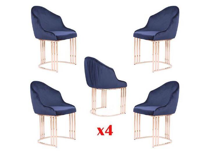 JVmoebel Esszimmerstuhl Elegante Esszimmerstuhl Set – 4x blaue Polsterstühle aus Textil, Made in Europa, blau JVmoebel Esszimmerstuhl Elegante Esszimmerstuhl Set – 4x blaue Polsterstühle aus Textil, Made in Europa, blau von elegante