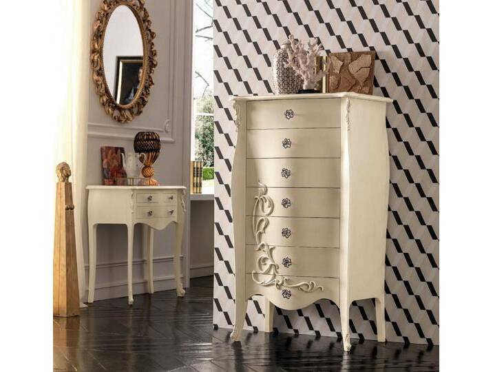 JVmoebel Hochkommode Elegante Sideboard im Art déco Design - Weiße Kommode aus Italien, Made in Europa, weiß JVmoebel Hochkommode Elegante Sideboard im Art déco Design - Weiße Kommode aus Italien, Made in Europa, weiß von elegante