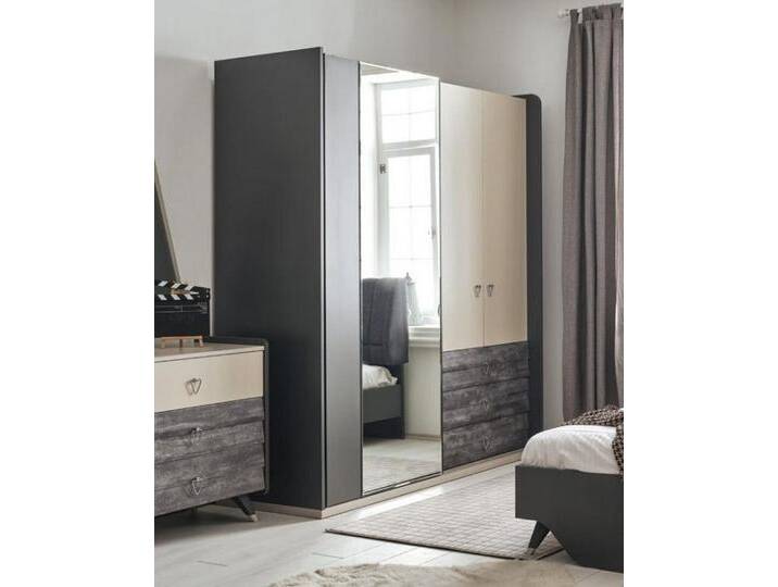JVmoebel Kleiderschrank Elegante Luxus-Schränke für ein stilvolles Schlafzimmer Made in Europa, grau JVmoebel Kleiderschrank Elegante Luxus-Schränke für ein stilvolles Schlafzimmer Made in Europa, grau von elegante