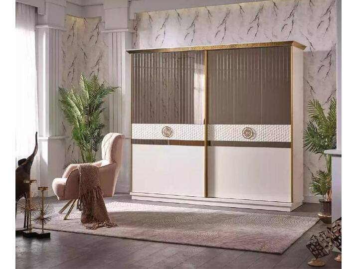 JVmoebel Kleiderschrank Elegante moderne Schiebetüren für luxuriöses Wohnambiente (1-St., Kleiderschrank) Made in Europa, beige von elegante