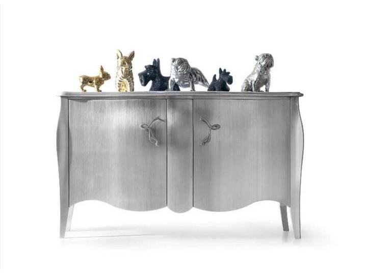 JVmoebel Kommode Elegante silberne Kommode aus Holz – stilvolle Möbel für Ihr Zuhause, Made in Europa, silberfarben von elegante