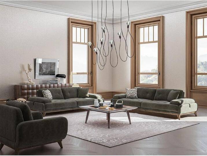 JVmoebel Polstergarnitur Elegante 4-teilige Sofa-Lounge mit Zweisitzer, Dreisitzer und Tisch, (4-tlg., Nur Sofas 3 + 2 Sitzer + Sessel + Couchtisch) von elegante
