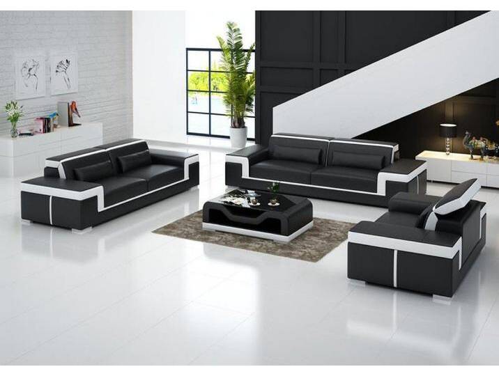 JVmoebel Polstergarnitur Elegante Couchgarnitur 3er, 2er und 1er Set für Wohnzimmer, (3+2+1 Sitzer ohne Couchtisch), Made in Europa, beige schwarz von elegante