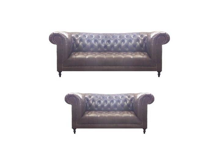 JVmoebel Polstergarnitur Elegante Leder-Sofas im 2er-Set für stilvolles Wohnzimmer, (2-tlg., 1x 3-Sitzer Sofa + 1x 2-Sitzer Sofa), Made in Europa von elegante