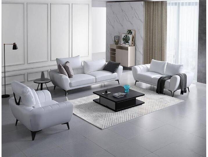 JVmoebel Polstergarnitur Elegante Ledercouch Wohnlandschaft für 3-2-1 Sitzer neu gestaltet, Made in Europa, weiß JVmoebel Polstergarnitur Elegante Ledercouch Wohnlandschaft für 3-2-1 Sitzer neu gestaltet, Made in Europa, weiß von elegante