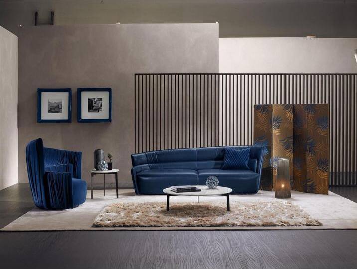 JVmoebel Polstergarnitur Elegante Sitzgarnitur 3er Sofa & 1 Sessel PRIANERA, Made in Italy, blau von elegante
