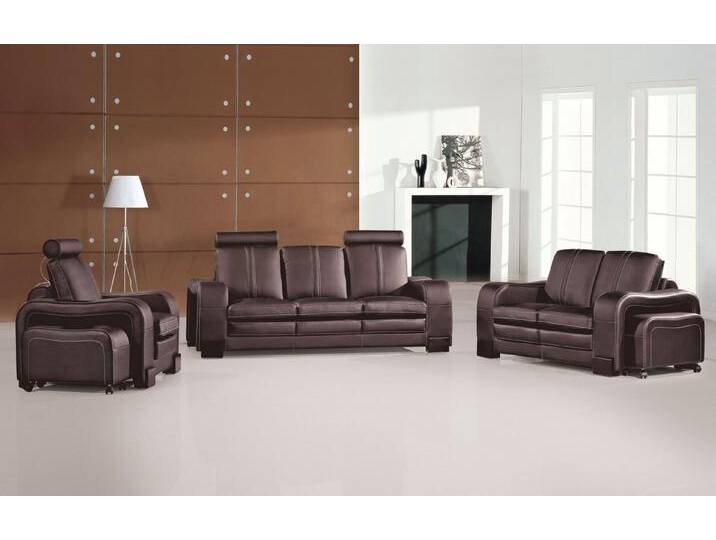JVmoebel Polstergarnitur Elegante Wohnlandschaft 3er, 2er, 1er Ledersofa Set, (3+2+1 Sitzer), Made in Europa, schwarz von elegante
