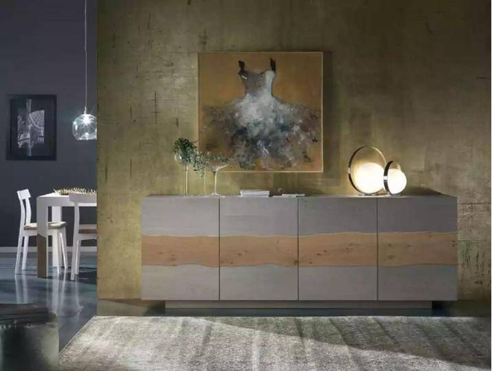 JVmoebel Sideboard Graues Holzdesign Sideboard – Elegante italienische Kommode (1 St., Sideboard), Made in Europa, grau von elegante
