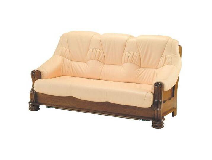 JVmoebel 3-Sitzer Elegante 3-Sitzer Sofa Leder Polsterung Holz Couchgarnitur, Made in Europa, beige braun JVmoebel 3-Sitzer Elegante 3-Sitzer Sofa Leder Polsterung Holz Couchgarnitur, Made in Europa, beige braun von elegante