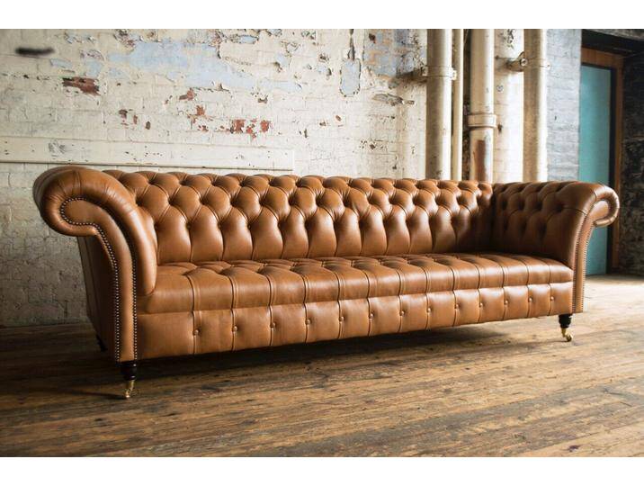 JVmoebel Sofa Elegante 4-Sitzer Couch aus braunem Leder - Sofa mit Polsterung, Made in Europa, braun JVmoebel Sofa Elegante 4-Sitzer Couch aus braunem Leder - Sofa mit Polsterung, Made in Europa, braun von elegante