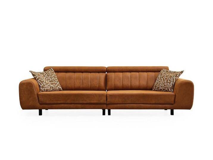 JVmoebel 4-Sitzer Elegante Braune Kunstleder Couch für 4 Personen - Polstersofa, 1 Teile, Made in Europa, braun von elegante