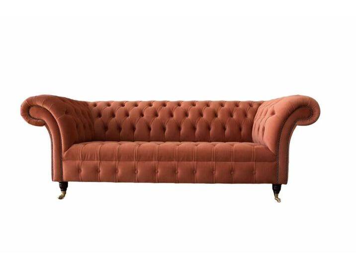 JVmoebel Sofa Elegante Chesterfield 3-Sitzer Sofa aus hochwertigem Stoff, Made in Europa, orange JVmoebel Sofa Elegante Chesterfield 3-Sitzer Sofa aus hochwertigem Stoff, Made in Europa, orange von elegante