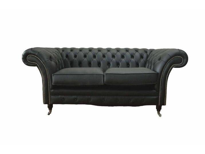 JVmoebel Sofa Elegante Chesterfield Couch in Schwarz für dein Wohnzimmer, 2 Sitzer, Made in Europa, schwarz JVmoebel Sofa Elegante Chesterfield Couch in Schwarz für dein Wohnzimmer, 2 Sitzer, Made in Europa, schwarz von elegante