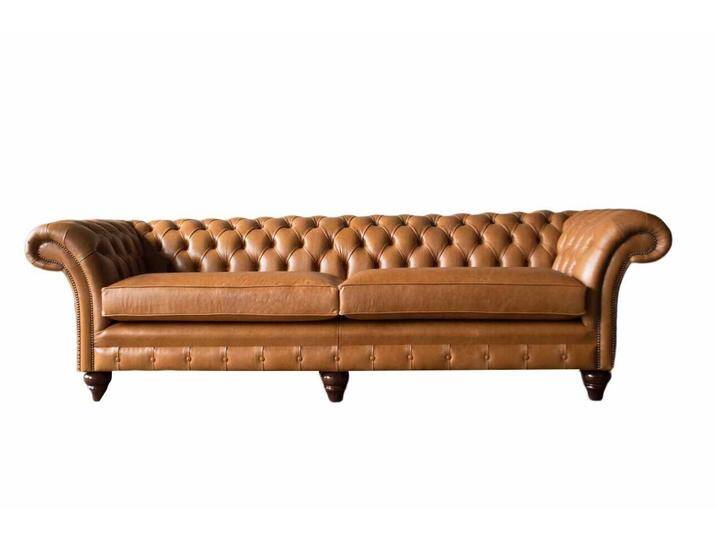 JVmoebel Sofa Elegante Chesterfield Leder Couch für 4 Personen in Braun, Made in Europa, braun von elegante