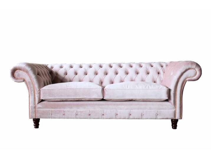 JVmoebel Sofa Elegante Chesterfield Sofa-Lounge – Trendige 3-Sitzer Couch neu, Made in Europa, rosa von elegante