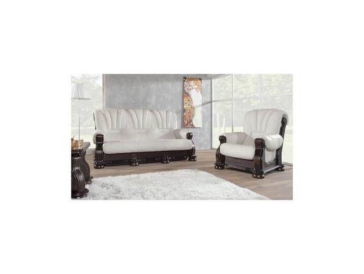 JVmoebel Sofa Elegante Leder Couch im klassischen Design mit Holzverzierungen, Made in Europa, schwarz weiß JVmoebel Sofa Elegante Leder Couch im klassischen Design mit Holzverzierungen, Made in Europa, schwarz weiß von elegante