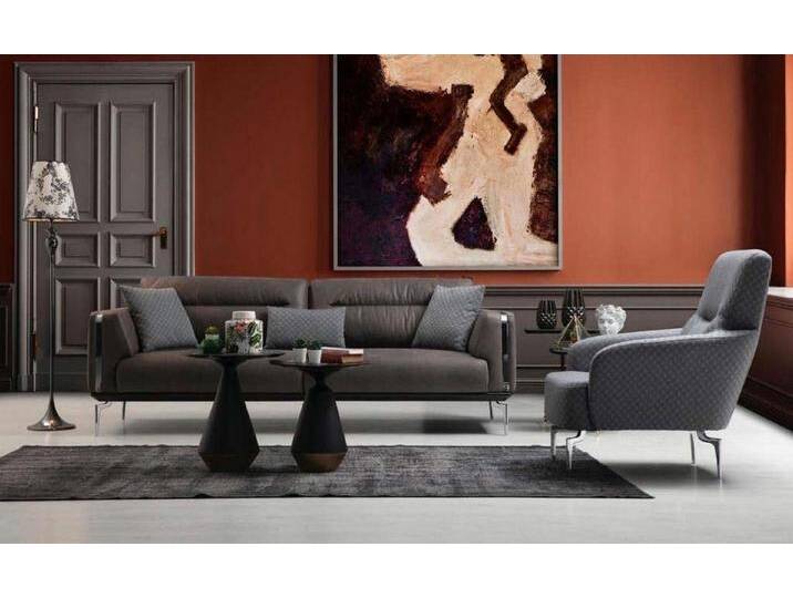 JVmoebel Polstergarnitur Elegante Sofagarnitur mit 3-Sitzer und Sessel für stilvolles Wohnen, (3+1 Sitzer), Made in Europa, schwarz JVmoebel Polstergarnitur Elegante Sofagarnitur mit 3-Sitzer und Sessel für stilvolles Wohnen, (3+1 Sitzer), Made in Europa, schwarz von elegante