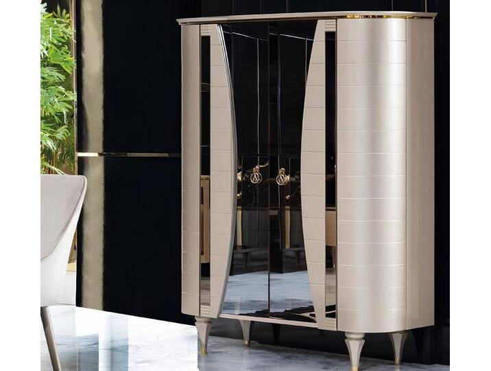 JVmoebel Vitrine Echtholz Vitrine mit Glas - elegante Anrichte für Wohnzimmer Möbel Made in Europa, beige JVmoebel Vitrine Echtholz Vitrine mit Glas - elegante Anrichte für Wohnzimmer Möbel Made in Europa, beige von elegante