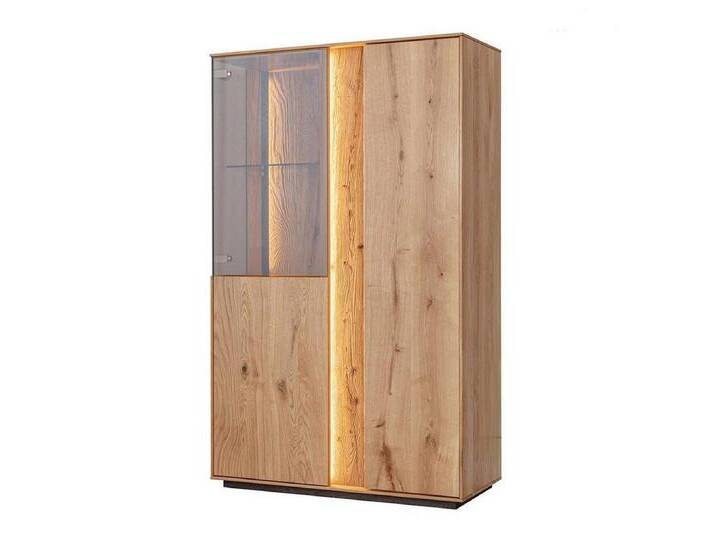 JVmoebel Vitrine Elegante Glaskabinett aus braunem Holz für stilvolle Wohnräume (1-St., Vitrine) Made in Europa, braun von elegante