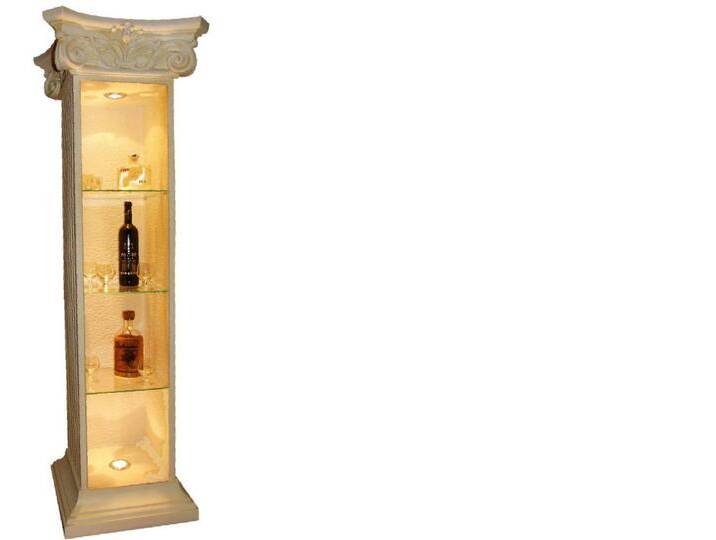 JVmoebel Vitrine Elegante Vitrine Bar mit Glasboden für stilvolle Aufbewahrung Made in Europa, beige von elegante