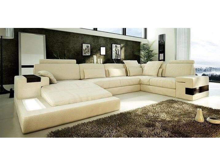JVmoebel Wohnlandschaft Elegante Ledercouch Wohnlandschaft XXL Polstermöbel, Made in Europa, beige JVmoebel Wohnlandschaft Elegante Ledercouch Wohnlandschaft XXL Polstermöbel, Made in Europa, beige von elegante
