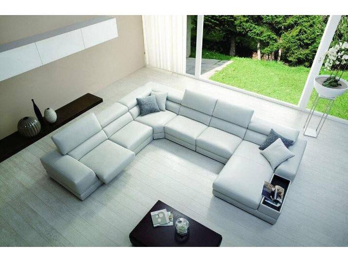 JVmoebel Wohnlandschaft Elegante U-Form Sofa Garnitur aus Leder – Relax Wohnlandschaft, Made in Europa, weiß JVmoebel Wohnlandschaft Elegante U-Form Sofa Garnitur aus Leder – Relax Wohnlandschaft, Made in Europa, weiß von elegante