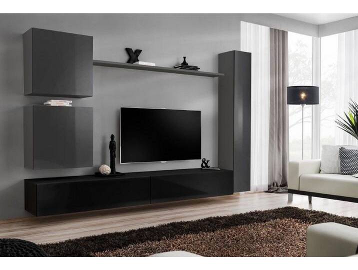 JVmoebel Wohnwand Elegante Wohnwand mit TV-Sideboard und Regal für das Wohnzimmer, (7-St., 1x Wohnwand + 2x TV Ständer + 3x Wandschrank + 1x Wandregal) von elegante