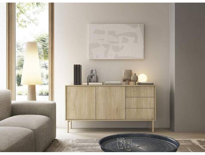 MOEBLO Kommode TAMI 153 2D3S (Eiche Cremona, gerillte MDF-Fronten, Push-to-Open-Schubladen, strukturierte Oberfläche, moderne Linien, elegante Details, Japandi-Stil, Sideboard Wohnzimmer Kommode Schlafzimmer Komodenschrank), (BxHxT): 153,5 × 79,8 × 39 MOEBLO Kommode TAMI 153 2D3S (Eiche Cremona, gerillte MDF-Fronten, Push-to-Open-Schubladen, strukturierte Oberfläche, moderne Linien, elegante Details, Japandi-Stil, Sideboard Wohnzimmer Kommode Schlafzimmer Komodenschrank), (BxHxT): 153,5 × 79,8 × 39 von elegante