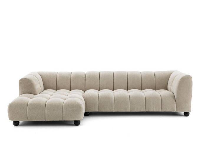 NEXT COLLECTION Ecksofa AMARO, Keine Schlaffunktion, Hochwertiger HR-Schaum, elegante Steppung, beige, Links, Beige(Retro Blis 03) von elegante