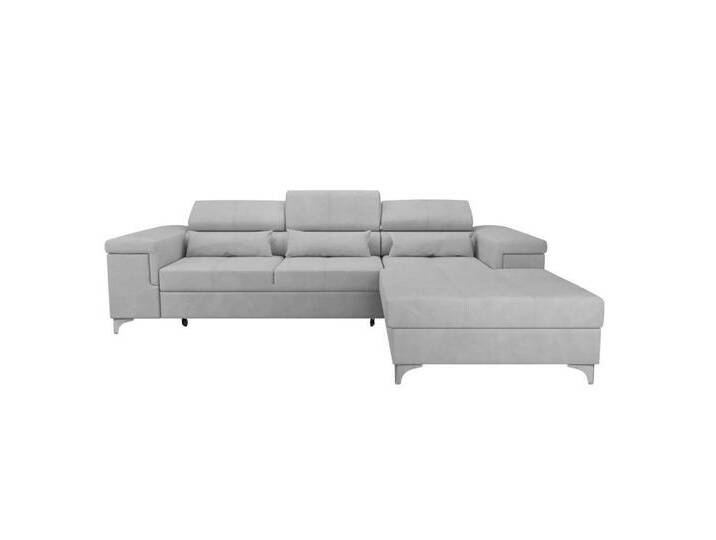 NEXT COLLECTION Ecksofa Harry, hohe Metallfüße, elegante Nähte, T30-Schaum + gewellte Feder, verstellbare Kopfstützen, grau, rechts, Grau(Monolith 84) von elegante