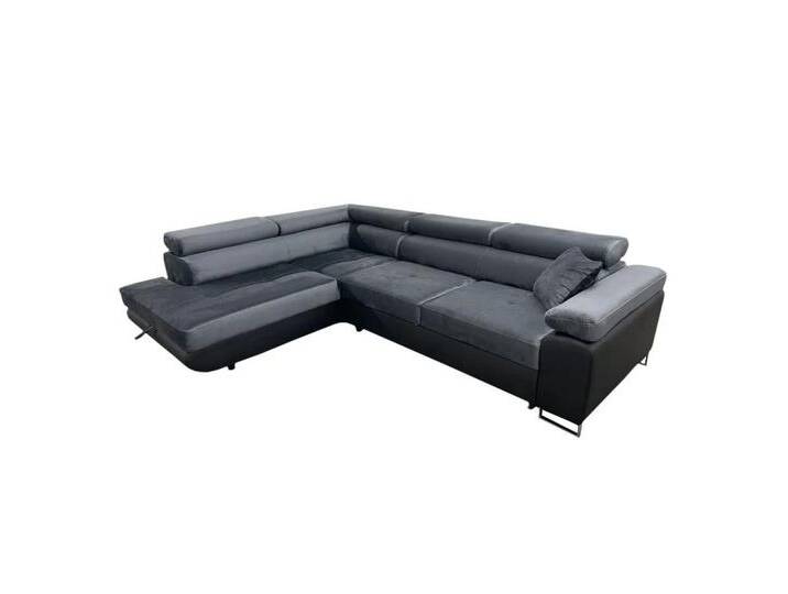 NEXT COLLECTION Ecksofa WILD MINI, Verstellbare Kopfstützen, elegante Metallbeine, Schlaffunktion, Bettzeug-Container, Links von elegante