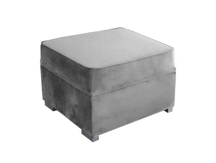 NEXT COLLECTION Hocker MONACO PIC (Weiches und angenehm zu berührendes Gewebe), Vorratsbehälter, elegante einfache Form, grau, Grau(Magic Velvet 2241) von elegante