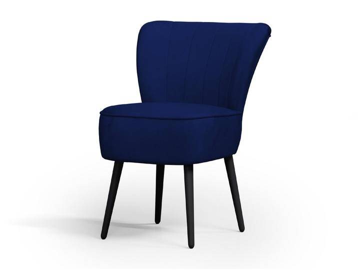 NEXT COLLECTION Stuhl LADY (1 St), Massiver gepolsterter Sitz, elegante Holzbeine, blau, 1 St., Dunkelblau(Magic Velvet 2216) von elegante