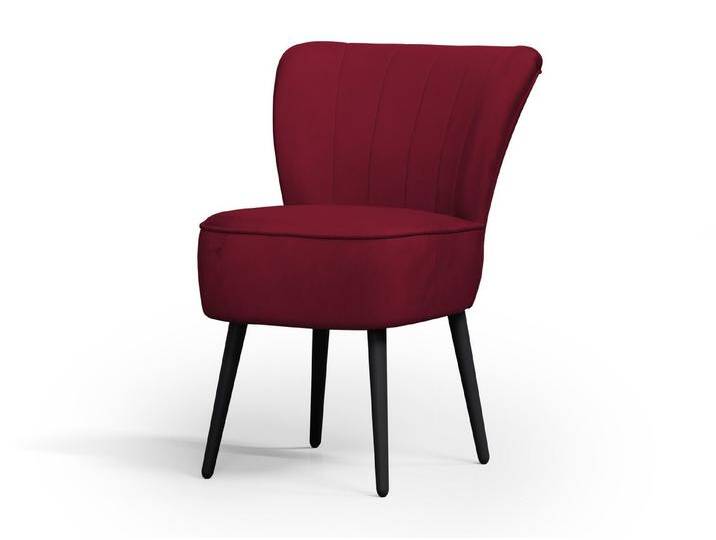NEXT COLLECTION Stuhl LADY (1 St), Massiver gepolsterter Sitz, elegante Holzbeine, braun rot, 1 St., Rotbraun(Magic Velvet 2229) von elegante