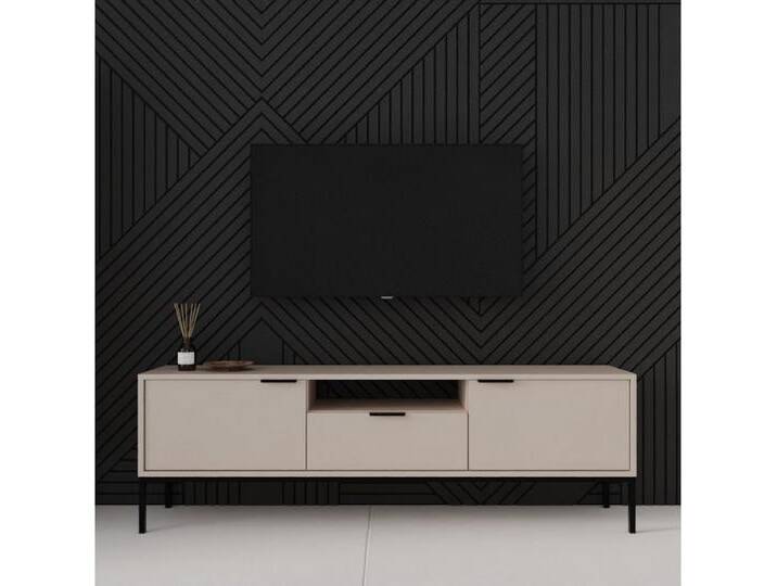 Raumhirsch Furniture Lowboard stehend - TV Schrank Austin 135 / 175 cm (TV-Board, Lowboard mit 2 Türen, 1 Schublade und 1 Ablage), modernes Design, robuste Laminatplatte, elegante Metallgriffe von elegante