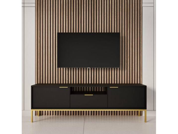 Raumhirsch Furniture Lowboard Austin 135 / 175 cm (Einzelmöbel, Lowboard mit 2 Türen, 1 Schublade und 1 Ablage), modernes Design, robuste Laminatplatte, elegante Metallgriffe von elegante