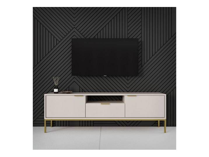 Raumhirsch Furniture Lowboard Austin 135 / 175 cm (Einzelmöbel, Lowboard mit 2 Türen, 1 Schublade und 1 Ablage), modernes Design, robuste Laminatplatte, elegante Metallgriffe von elegante