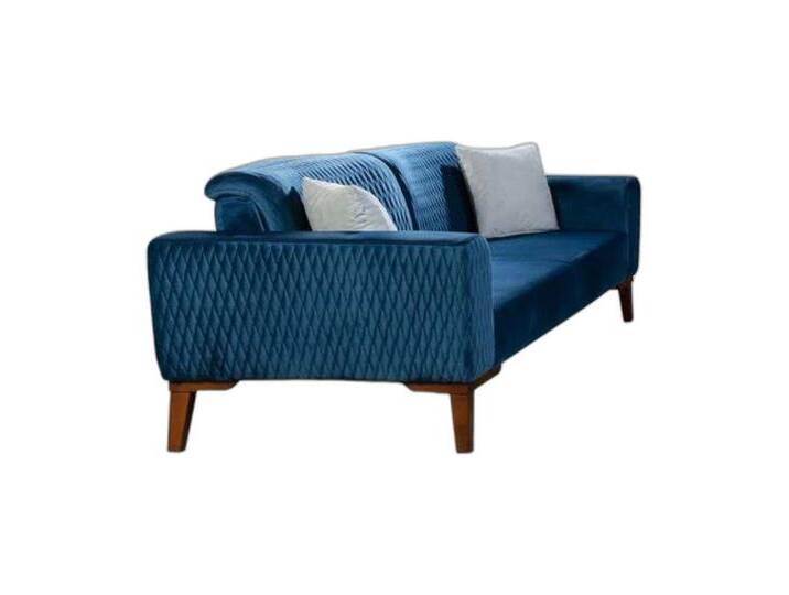 Xlmoebel 3-Sitzer Elegante blaue Dreisitzer Sofagarnitur Sitzmöbel Couch, 1 Teile, Hergestellt in Europa, blau von elegante