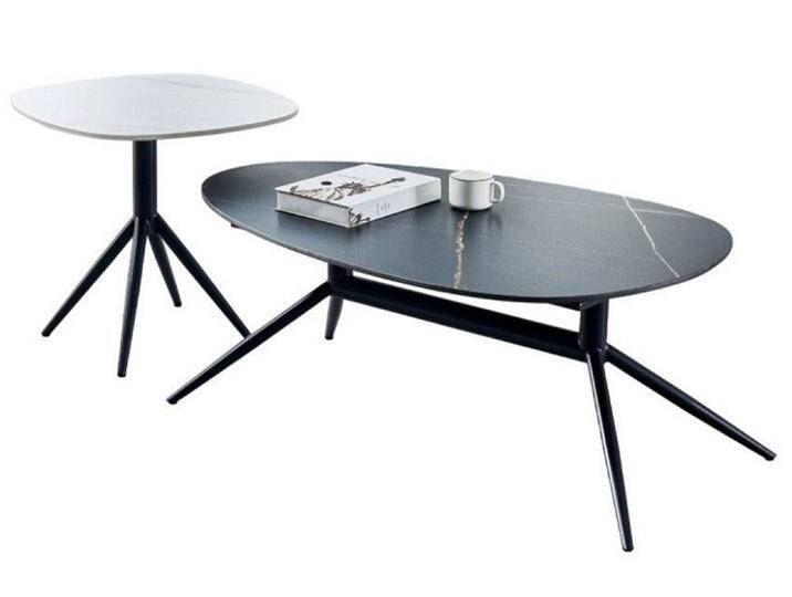 Xlmoebel Beistelltisch Wohnzimmertischen: 2x elegante Beistelltische im Designer-Stil (2-St., Couchtisch + Beistelltisch), Hergestellt in Europa von elegante