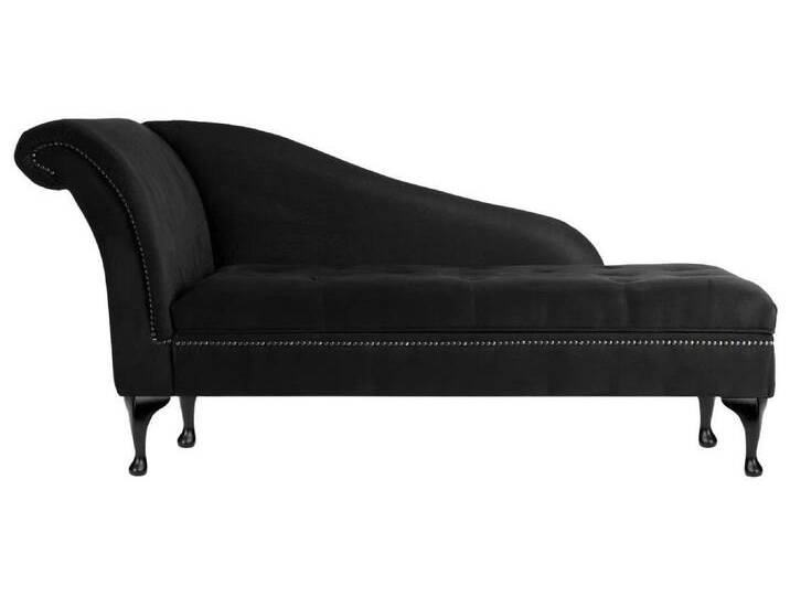 Xlmoebel Chaiselongue Dunkle elegante Chaiselongue Klassische Chesterfield Sitzliege, Hergestellt in Europa, schwarz von elegante