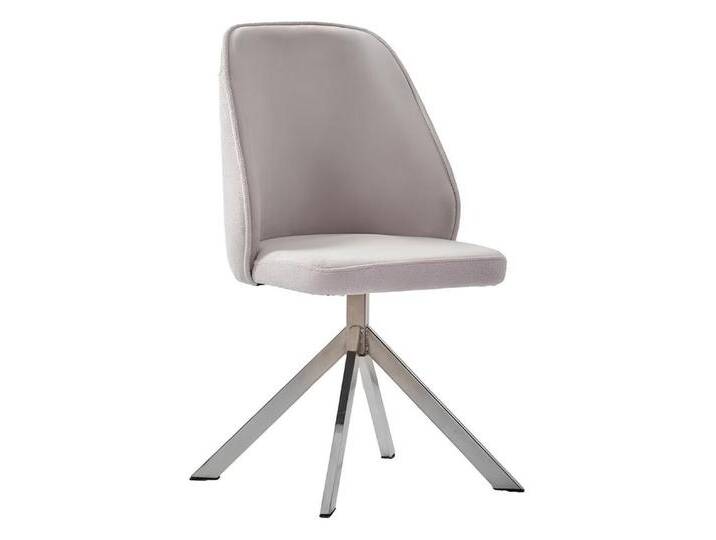 Xlmoebel Esszimmerstuhl Elegante graue Esszimmerstühle mit Edelstahlbeinen und drehbarem, Hergestellt in Europa, grau von elegante