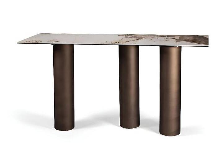 Xlmoebel Konsolentisch Luxuriöser Holz Konsolentisch im Design für das Wohnzimmer - Elegante (Konsolentisch), Hergestellt in Europa, braun von elegante