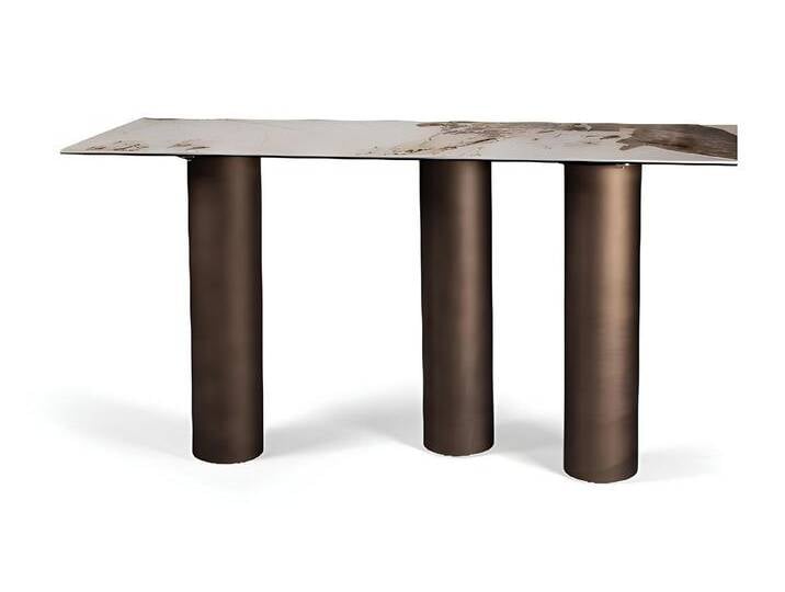 Xlmoebel Konsolentisch Luxuriöser Holz Konsolentisch im Design für das Wohnzimmer - Elegante (Konsolentisch), Hergestellt in Europa, braun von elegante