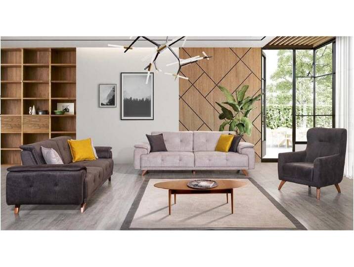 Xlmoebel Polstergarnitur Elegante Dreisitzer Wohnzimmersofa 3-teiliges Polstersessel-Set, (3-tlg., 2x Sofa 3 Sitzer+ Sessel), Hergestellt in Europa von elegante