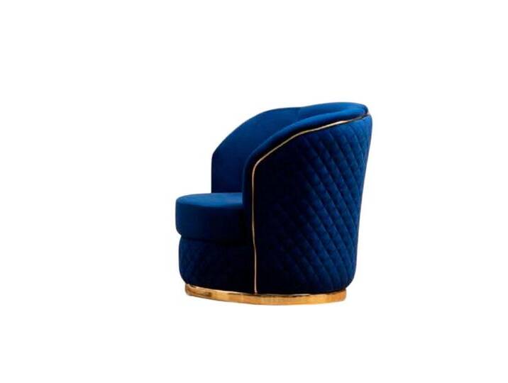 Xlmoebel Sessel Elegante Möbeldesign Sessel Blauer Stil Thron Stoff Einzelsitz (1-St., Sessel), Hergestellt in Europa, blau von elegante